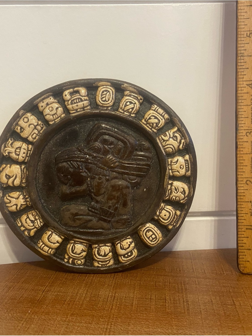 Aztec Handmade Carved Round Wall Plaque